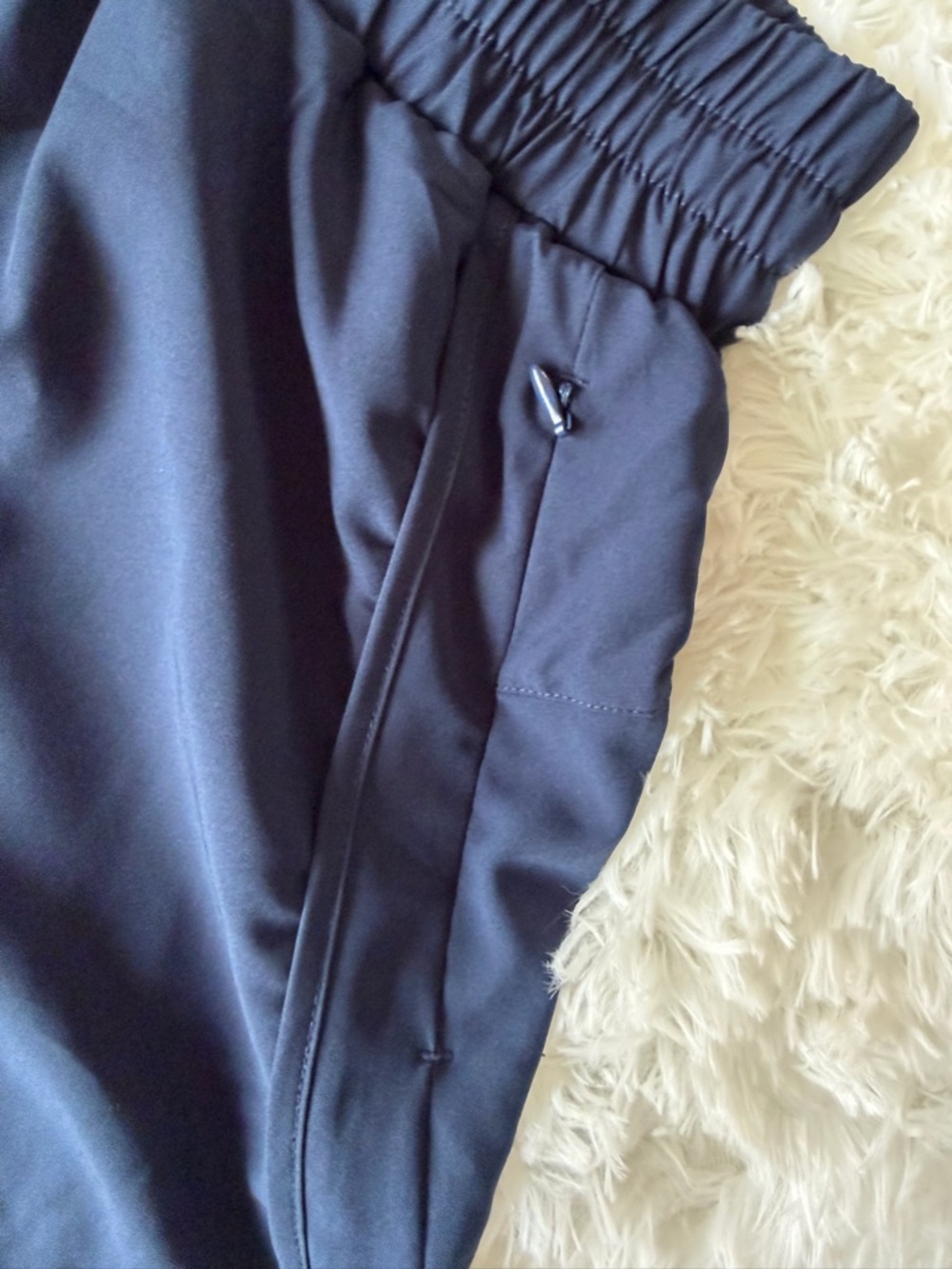 Ksmien Navy Athletic Shorts Womens Medium Stretch Running Lounge - Picture 4 of 8